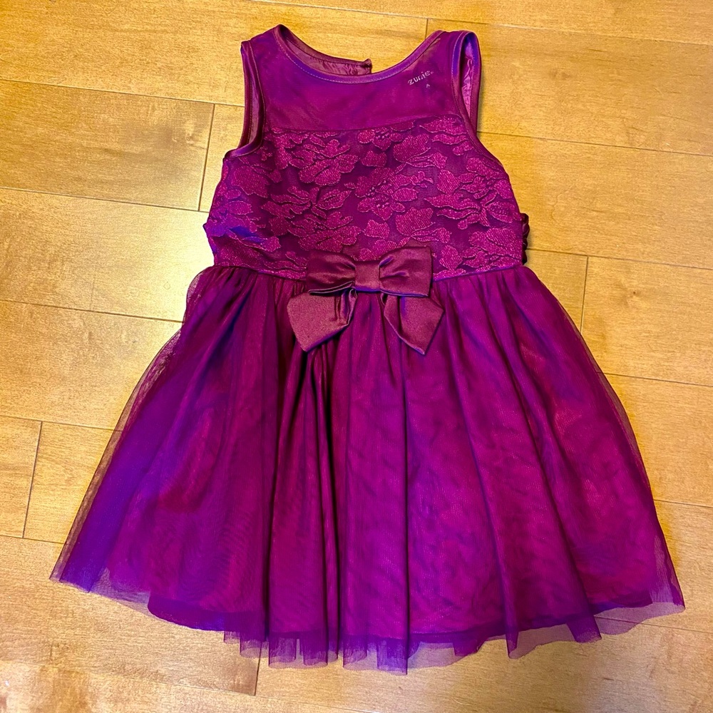 Girls’ Burgundy Ballgown Style Dress